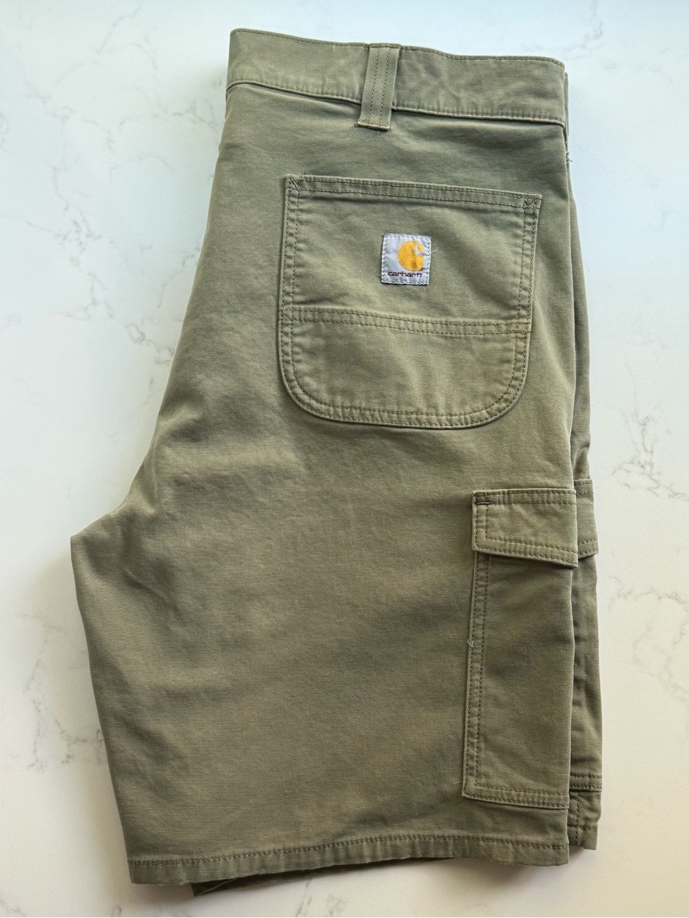 Carhartt Men’s Olive Work Cargo Shorts with Utility Pocket